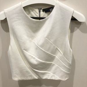 Alice + Olivia white crop top size 8